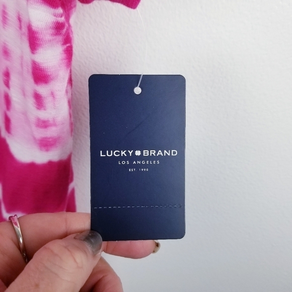 Lucky Brand Tie-Dye Twist-Front Short Sleeve Top NWT - Picture 4 of 12